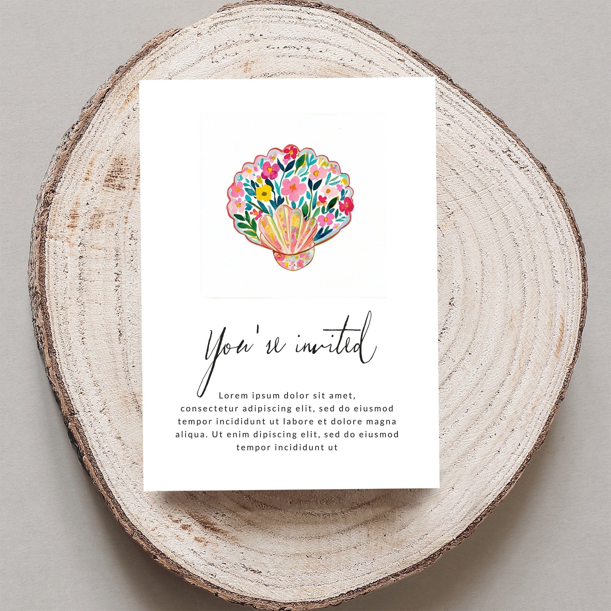 Seashell Floral Clipart, Summer Beach PNG, Pastel Nautical SVG, Trendy Girly Design, Cute Ocean Illustration, Cricut Cut File SVG