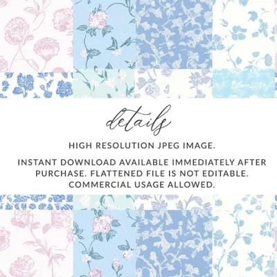 Shabby Chic Patchwork, Floral Digital Paper, Cute Seamless Pattern, Scrapbook Paper Pack, Pastel Floral Design, Fabric Design
