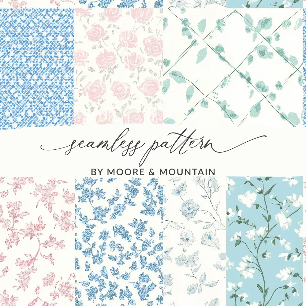 Shabby Chic Patchwork, Floral Digital Paper, Seamless Pattern Background, Scrapbook Paper, Fabric Design, Print on Demand, Commercial Use