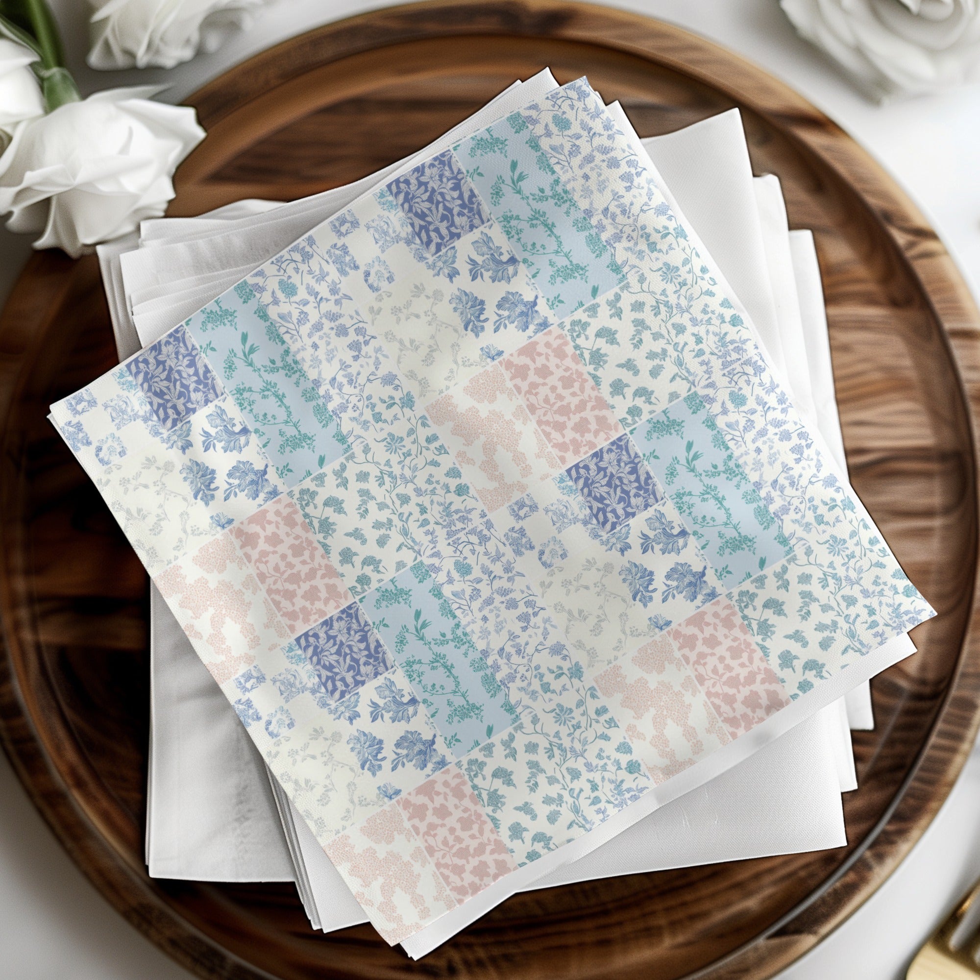 Shabby Chic Patchwork, Floral Seamless Pattern, Digital Paper Pack, Printable Scrapbook Paper, Fabric Design, Floral Paper Set