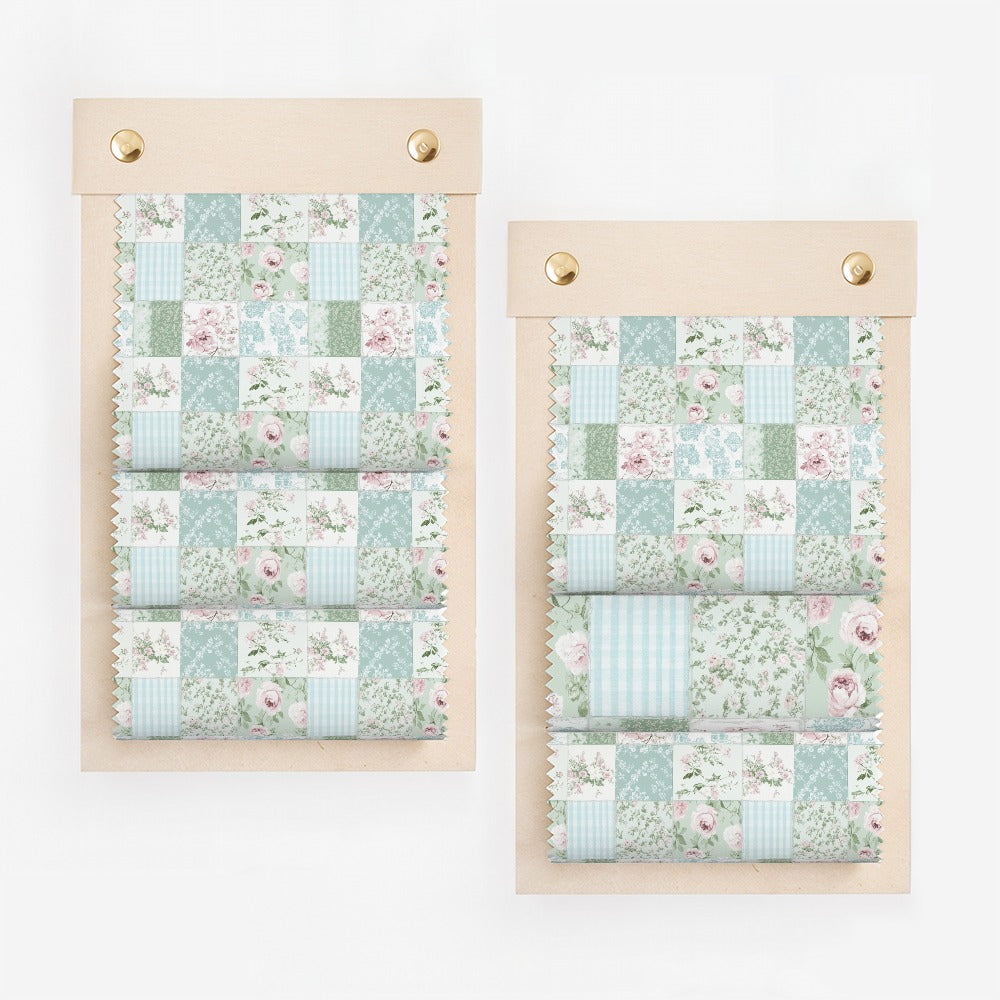 Shabby Chic Patchwork Floral Seamless Pattern, Digital Paper Pack, Roses Print, Scrapbook Paper, Aqua Green Background, Fabric Design