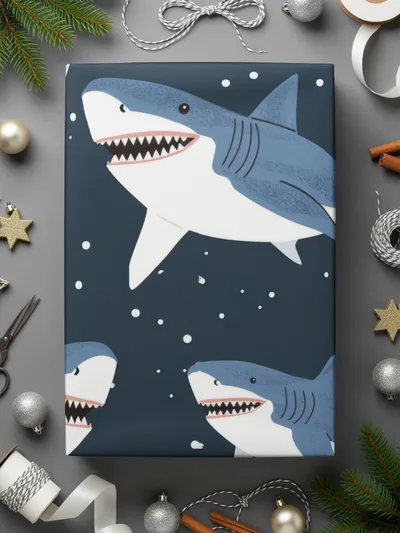 Shark Seamless Pattern Digital Paper, Cartoon Sharks Fabric Design, Under the Sea Background, Ocean Animals Print, Scrapbooking Digital