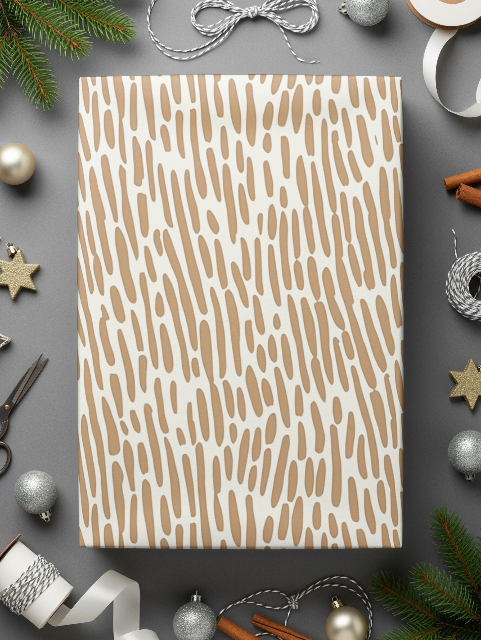 Simple Modern Boho Seamless Brown And White Pattern Digital