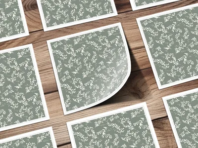 Simple Modern Boho Seamless Sage Green Leaves Digital