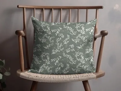 Simple Modern Boho Seamless Sage Green Leaves Digital