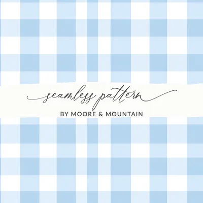 Sky Blue Gingham Digital Paper, Seamless Pattern Commercial Use, Checkered Pattern High Resolution, Buffalo Check Seamless