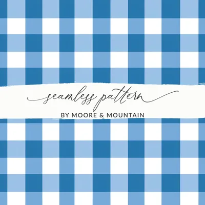 Sky Blue Gingham Seamless Pattern Digital Paper, Spring Gingham, Buffalo Check Commercial Use, Checkered Background