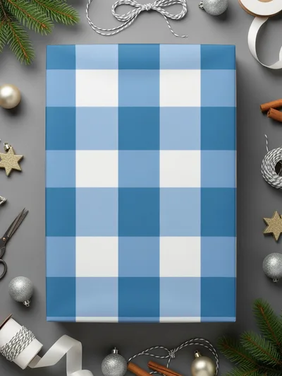 Sky Blue Gingham Seamless Pattern Digital Paper, Spring Gingham, Buffalo Check Commercial Use, Checkered Background