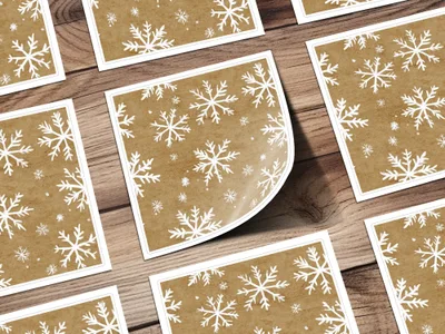 Snowflake Digital Paper, Seamless Christmas Pattern, Rustic Holiday Background, Winter Scrapbook Paper, Brown Texture, Commercial Use