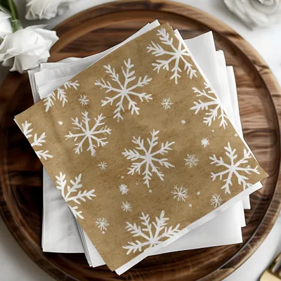 Snowflake Digital Paper, Seamless Christmas Pattern, Rustic Holiday Background, Winter Scrapbook Paper, Brown Texture, Commercial Use