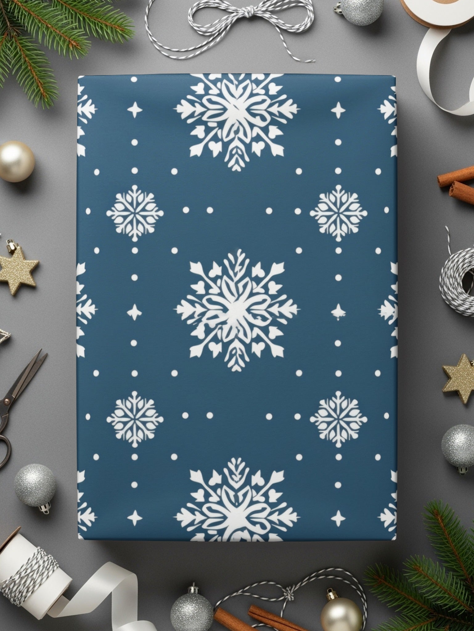 Snowflake Seamless Pattern, Christmas Digital Paper, Winter Festive Design, Holiday Background, Printable Texture, Commercial Use Digital