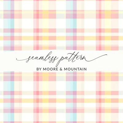 Soft Pastel Checkered Plaid With Various Colors Digital
