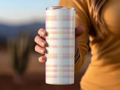 Soft Pastel Checkered Plaid With Various Colors Digital