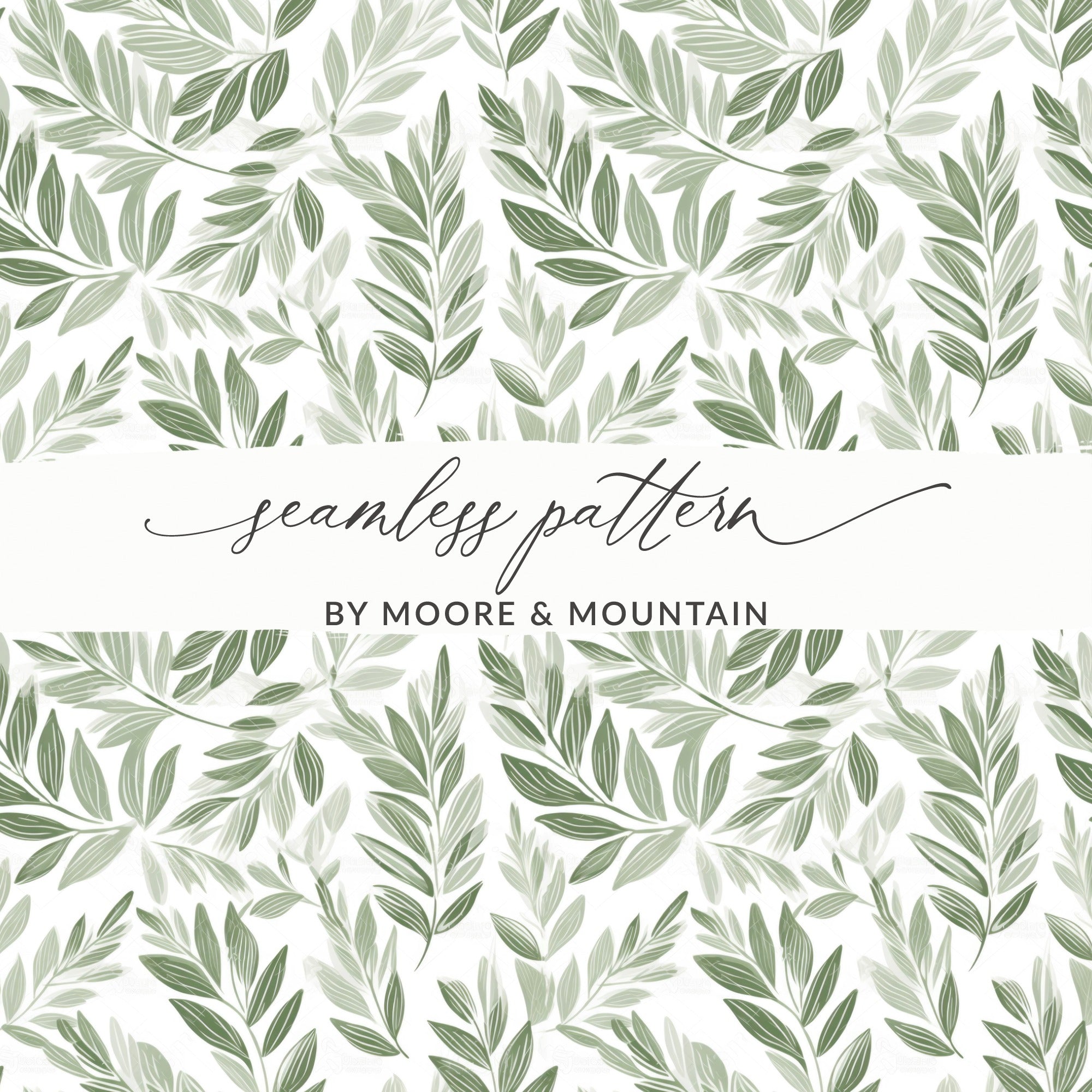 Soft Sage Botanical Greenery Repeat