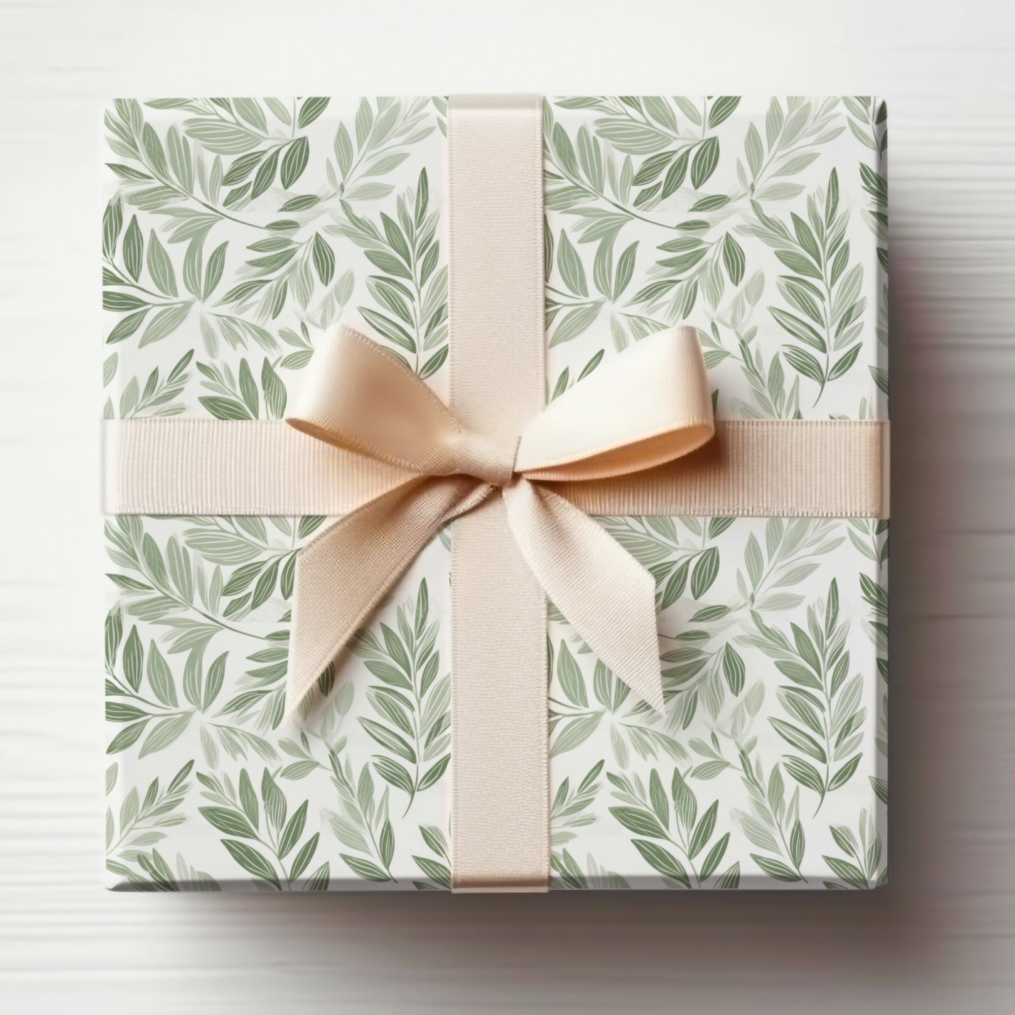 Soft Sage Botanical Greenery Repeat