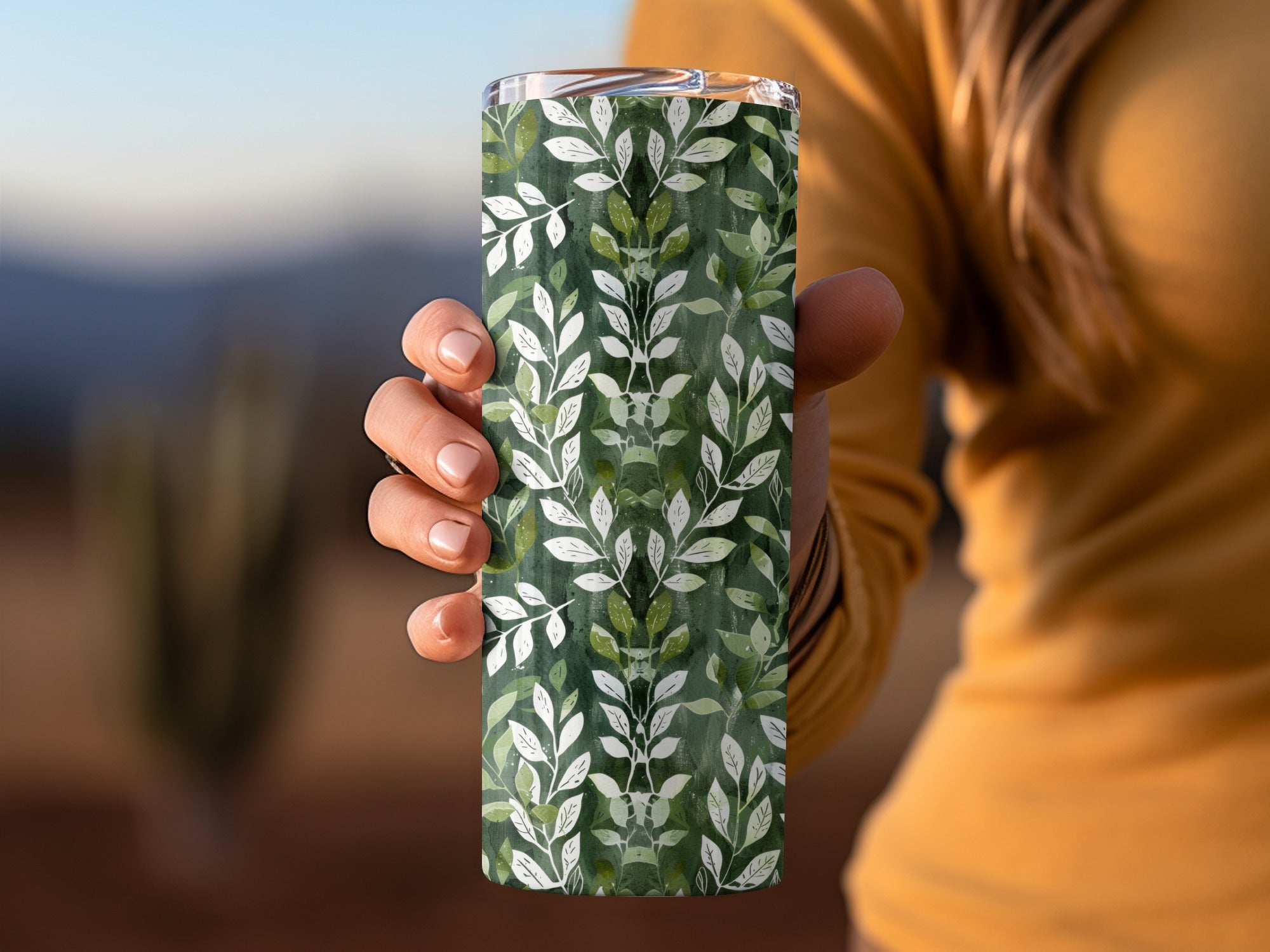 Soft Sage Botanical Repeat Featuring Green Leaves