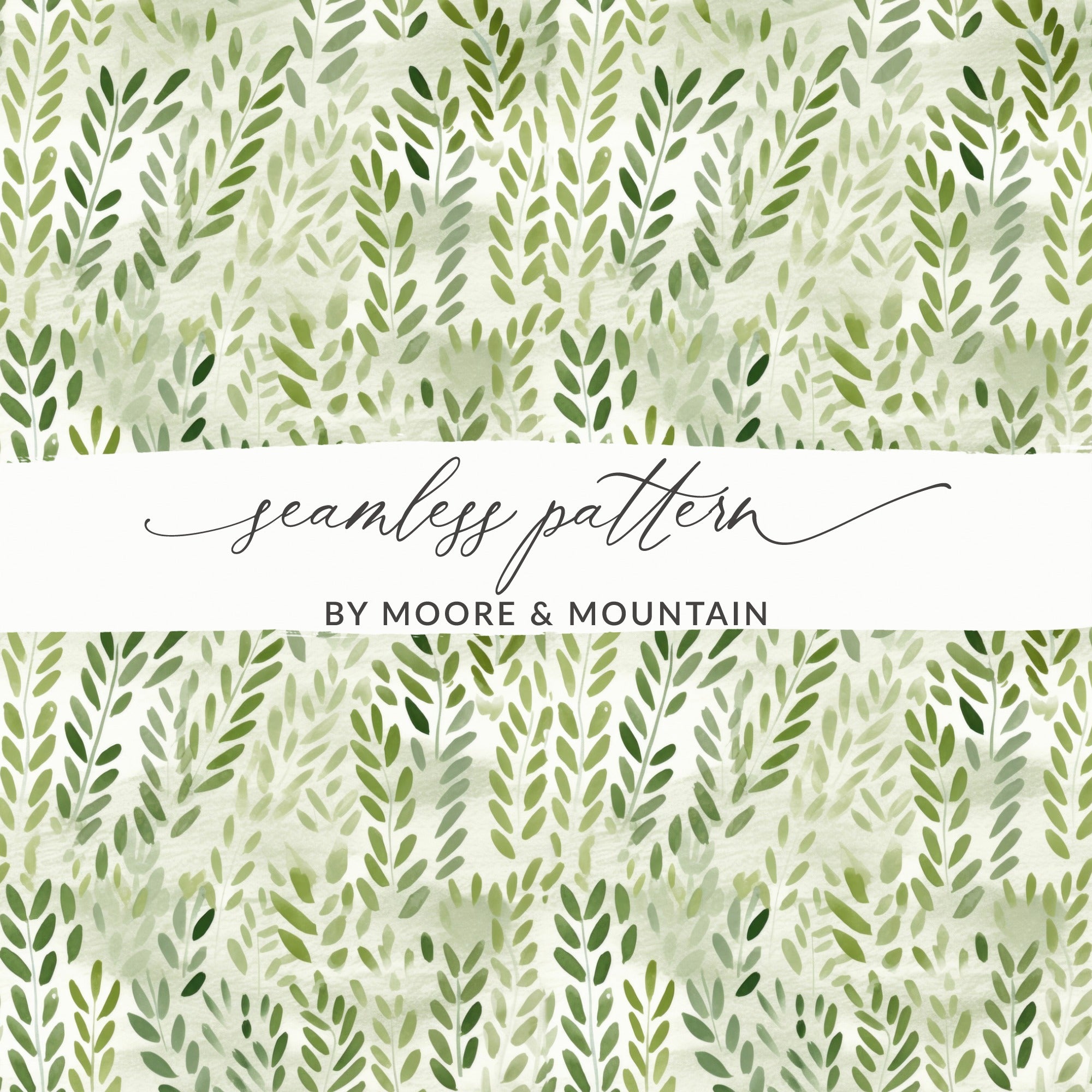Soft Sage Botanical Repeat in Green Tones Pattern
