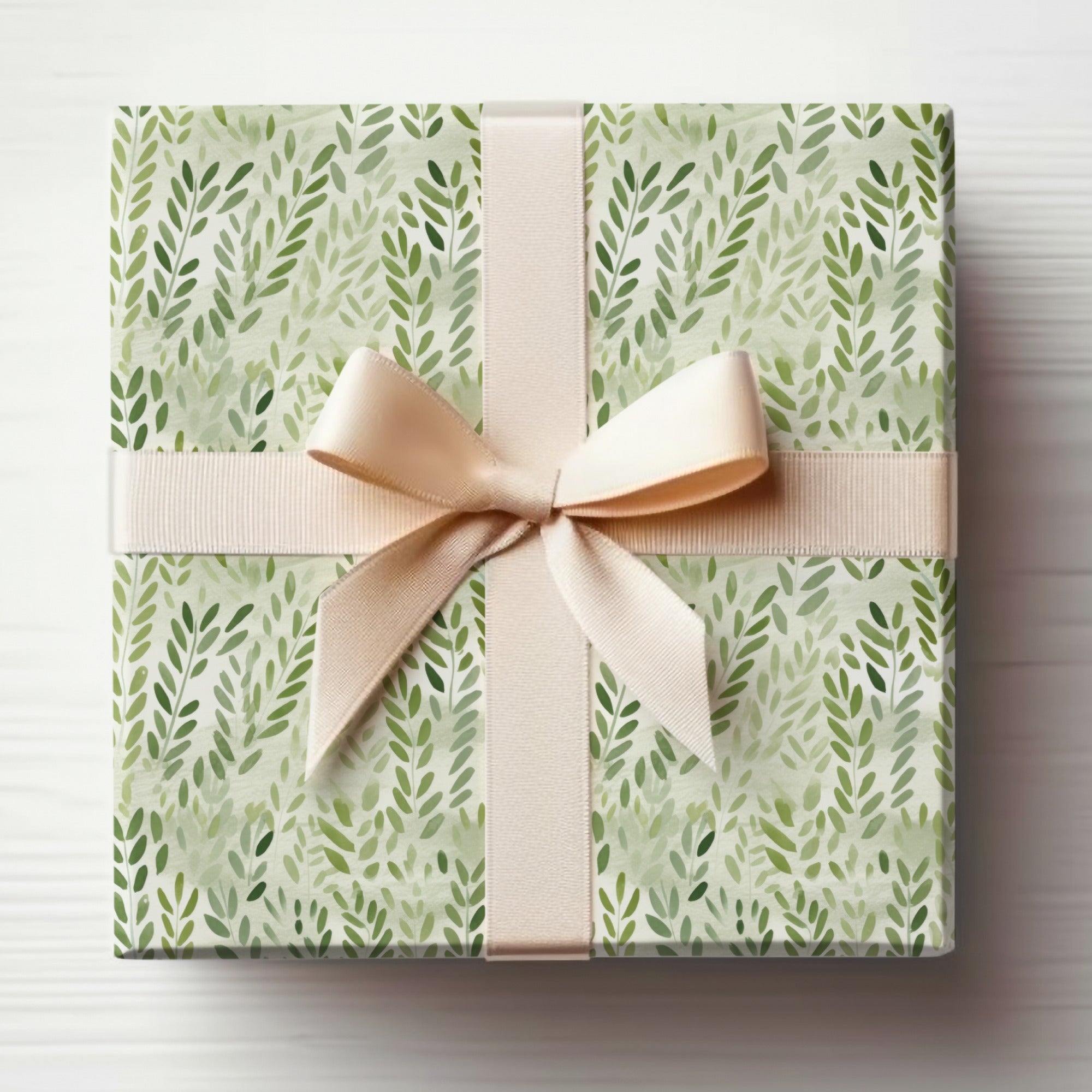 Soft Sage Botanical Repeat in Green Tones Pattern