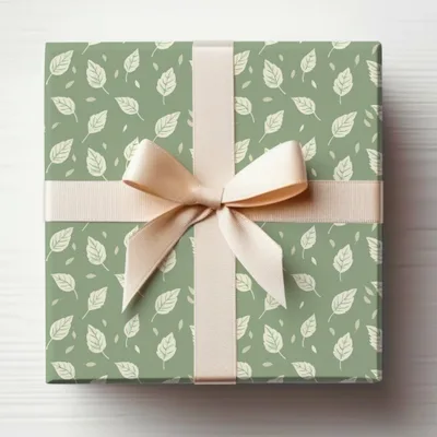 Soft Sage Botanical Repeat Pattern Delicate Leaf Design