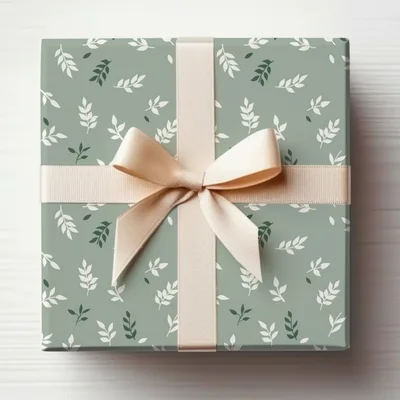 Soft Sage Green Botanical Leaf Pattern Repeat Design