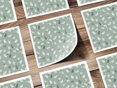 Soft Sage Green Botanical Leaf Pattern Repeat Design