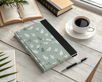 Soft Sage Green Botanical Leaf Pattern Repeat Design