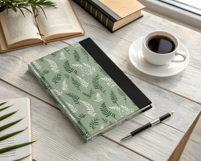 Soft Sage Green Botanical Repeat Leaf Print Design