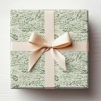 Soft Sage Green Botanical Repeat Leaf Print Pattern