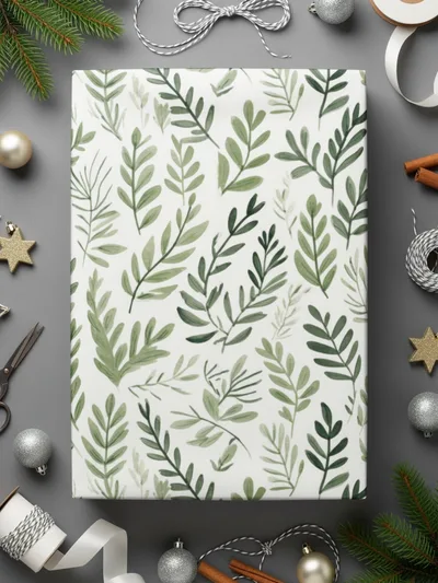 Soft Sage Green Botanical Repeat Pattern Art Surface Design