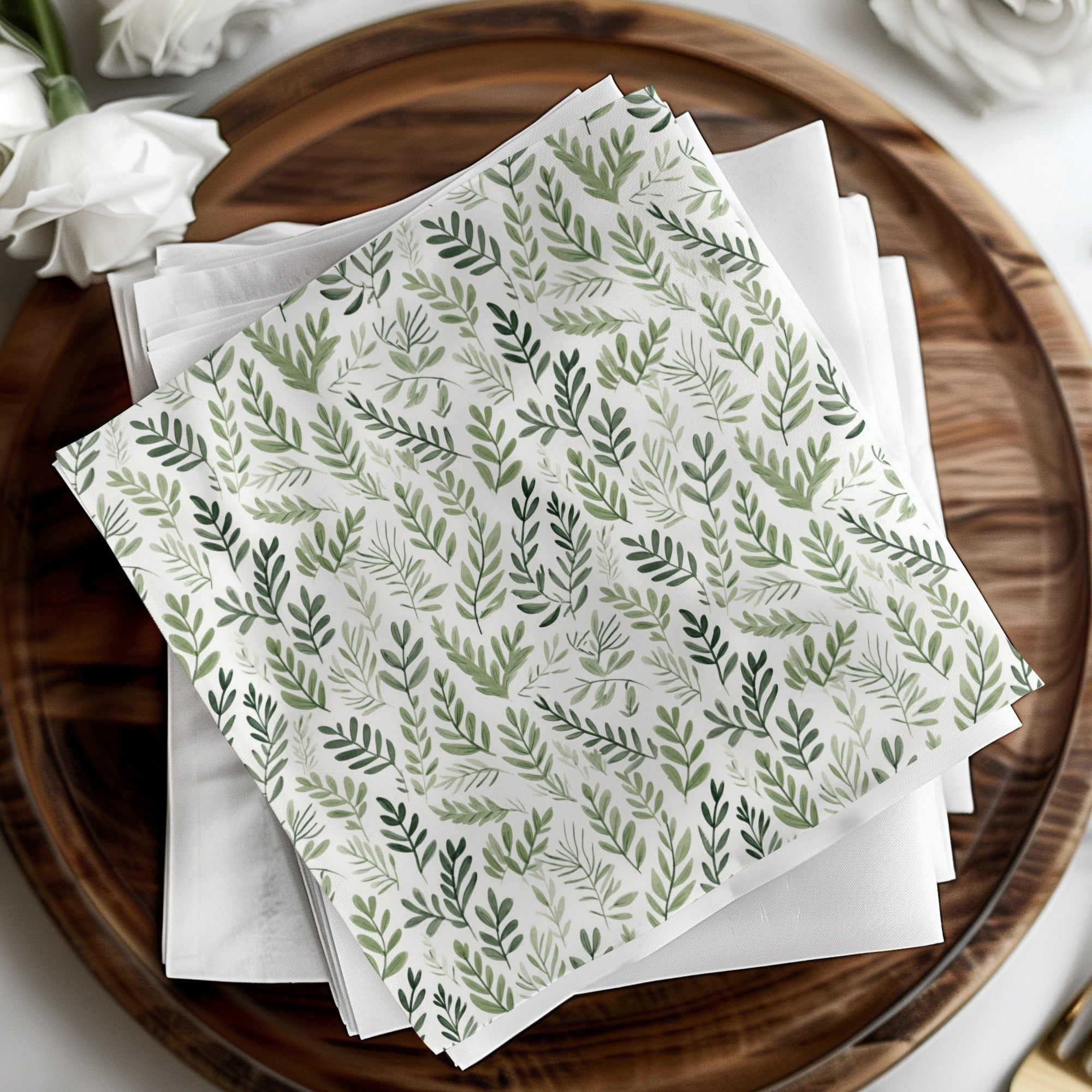 Soft Sage Green Botanical Repeat Pattern Art Surface Design