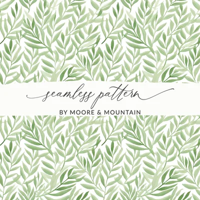 Soft Sage Tonal Green Abstract Organic Leaf Seamless