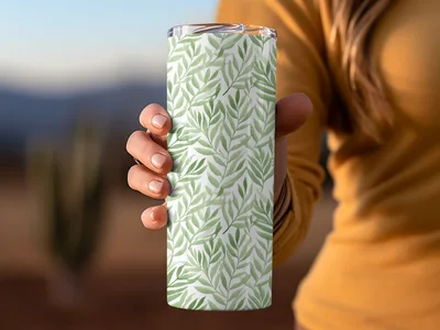 Soft Sage Tonal Green Abstract Organic Leaf Seamless