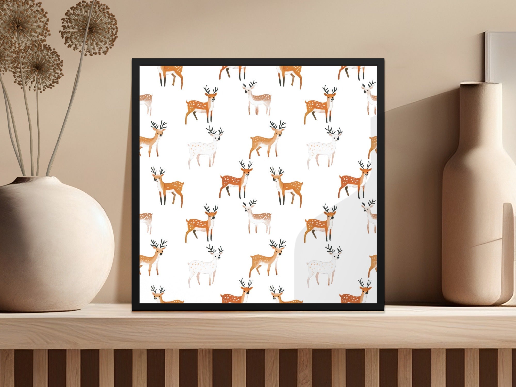 Spotted Deer Pattern Cute Animals Illustration Digital