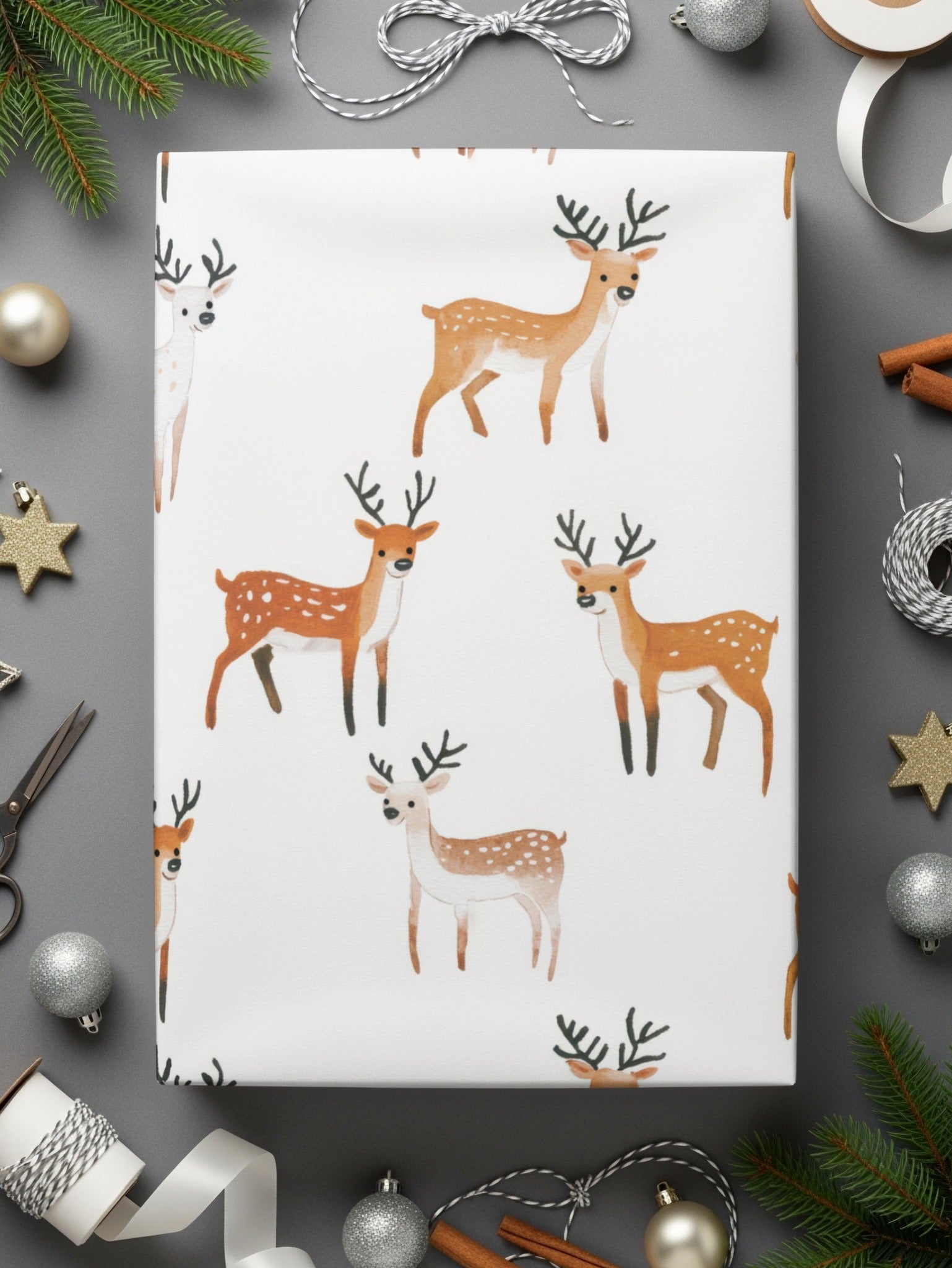 Spotted Deer Pattern Cute Animals Illustration Digital