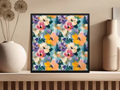 Spring Acrylic Floral Impressionistic Style Painting Digital