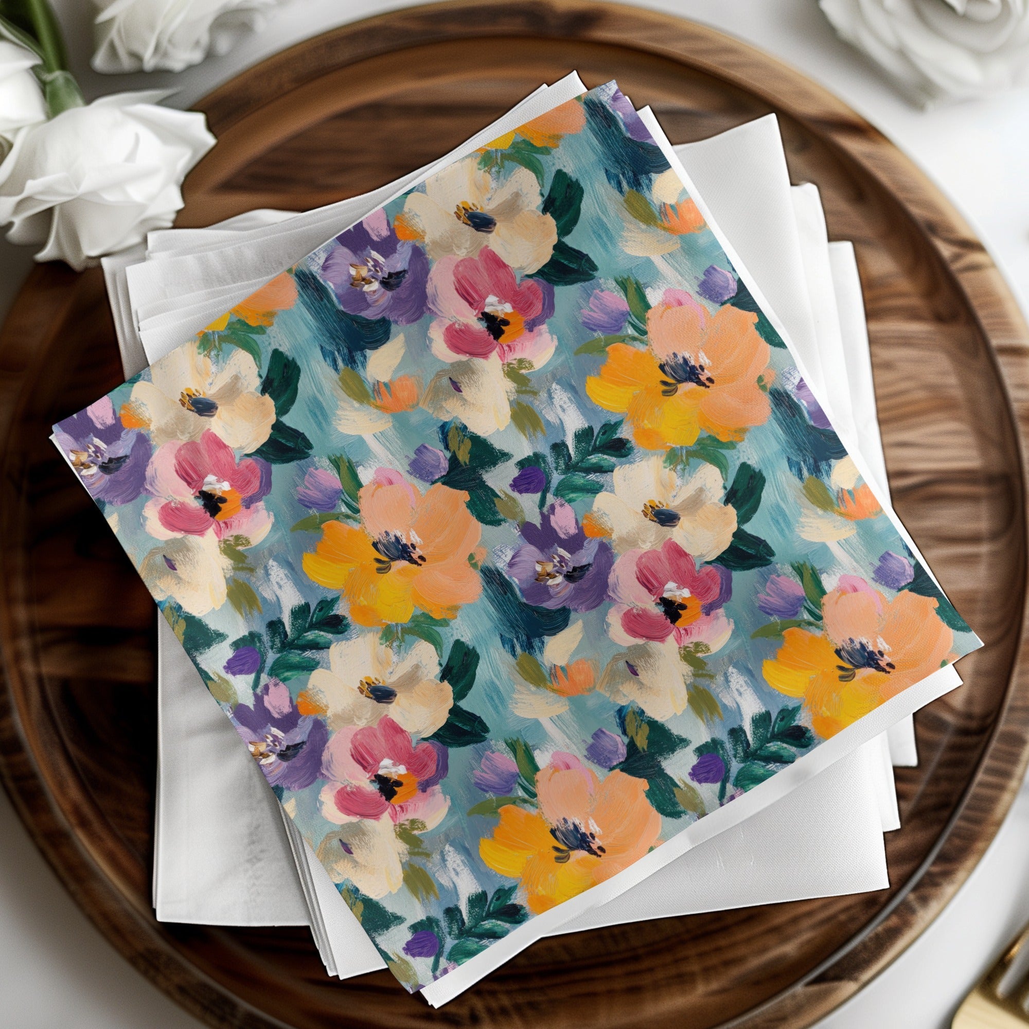 Spring Acrylic Floral Impressionistic Style Painting Digital