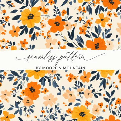 Spring Ditsy Floral Seamless Digital with Bright Flowers