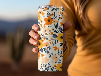 Spring Ditsy Floral Seamless Digital with Bright Flowers