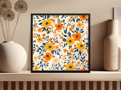 Spring Ditsy Floral Seamless Digital with Bright Flowers