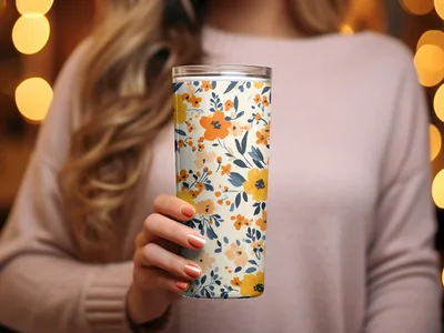 Spring Ditsy Floral Seamless Digital with Bright Flowers