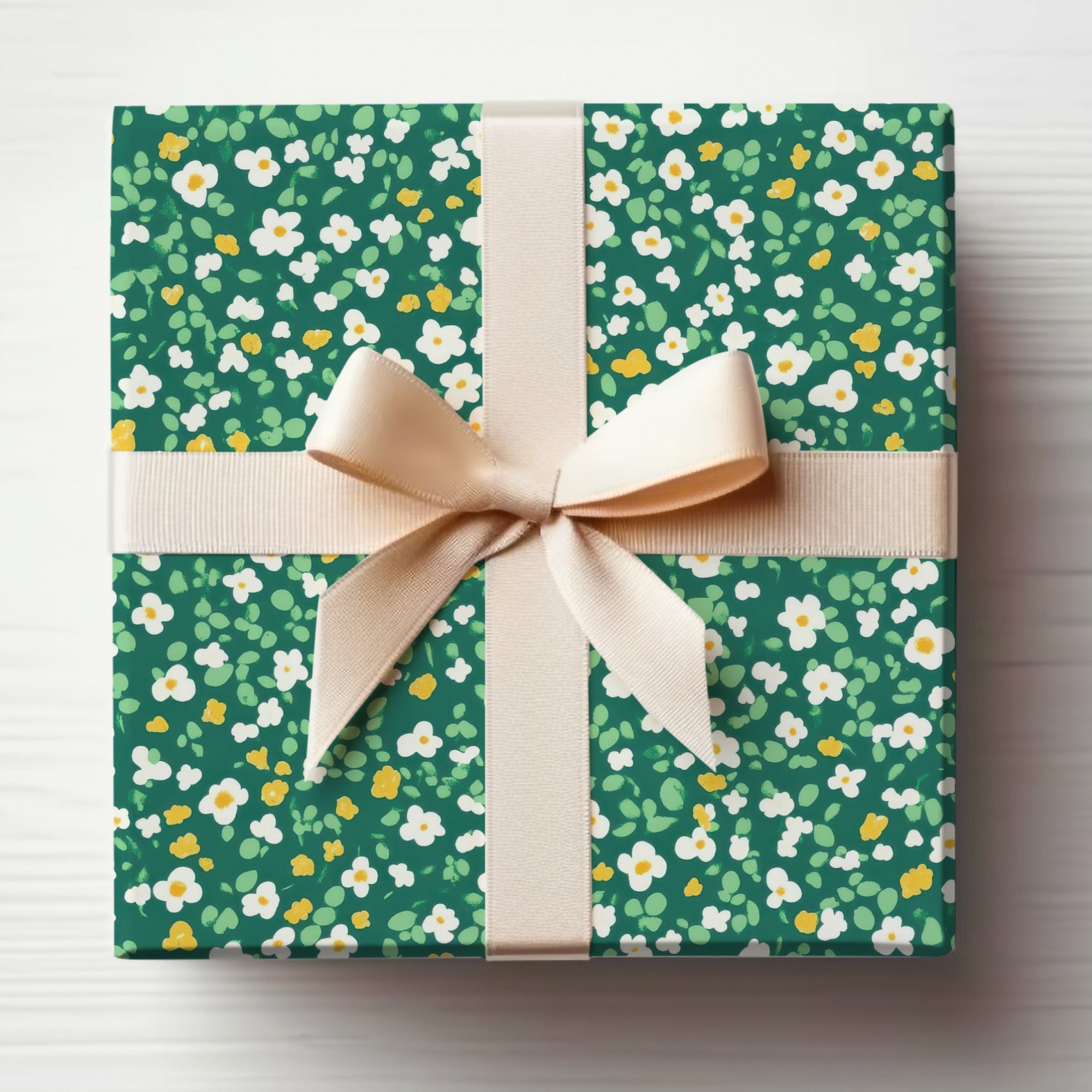Spring Ditsy Floral Seamless on Dark Green Digital