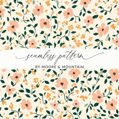 Spring Ditsy Floral Seamless Pattern Background Digital