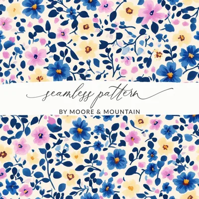 Spring Ditsy Floral Seamless Pattern Design Digital