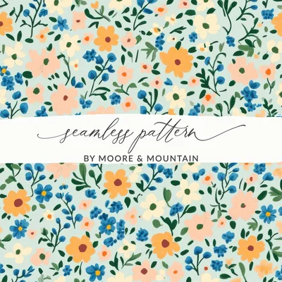 Spring Ditsy Floral Seamless Pattern Design Digital