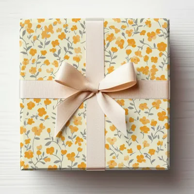 Spring Ditsy Floral Seamless Pattern Orange Flowers Digital
