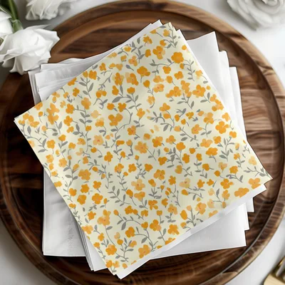 Spring Ditsy Floral Seamless Pattern Orange Flowers Digital