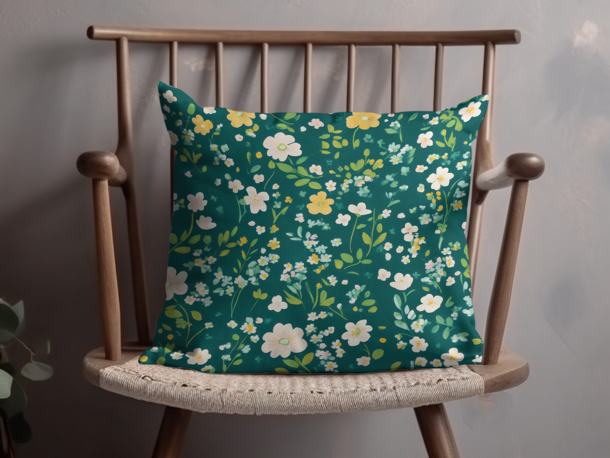 Spring Ditsy Floral Seamless Yellow White Flowers Pattern