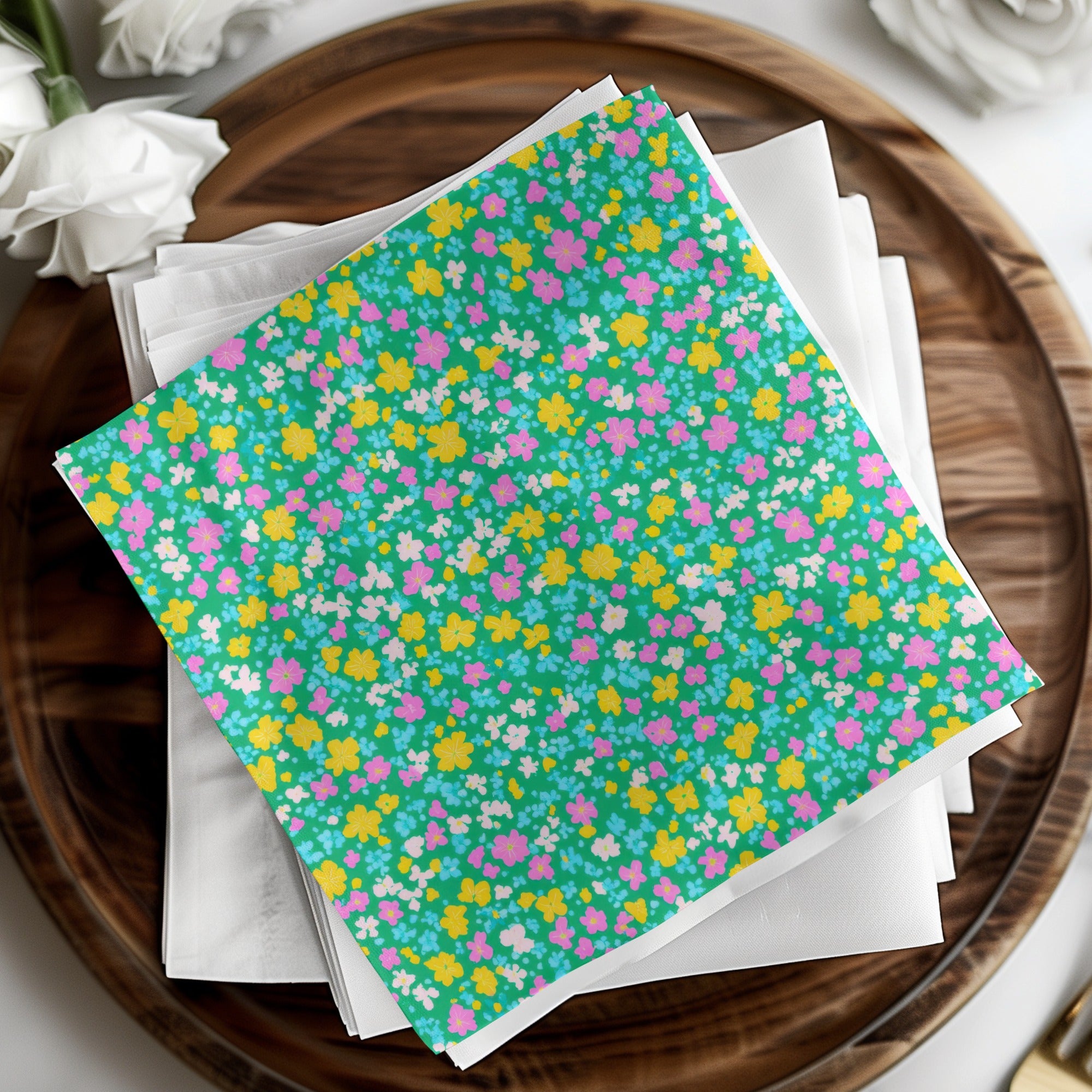 Spring Floral Pattern Ditsy Floral Seamless Yellow Pastel