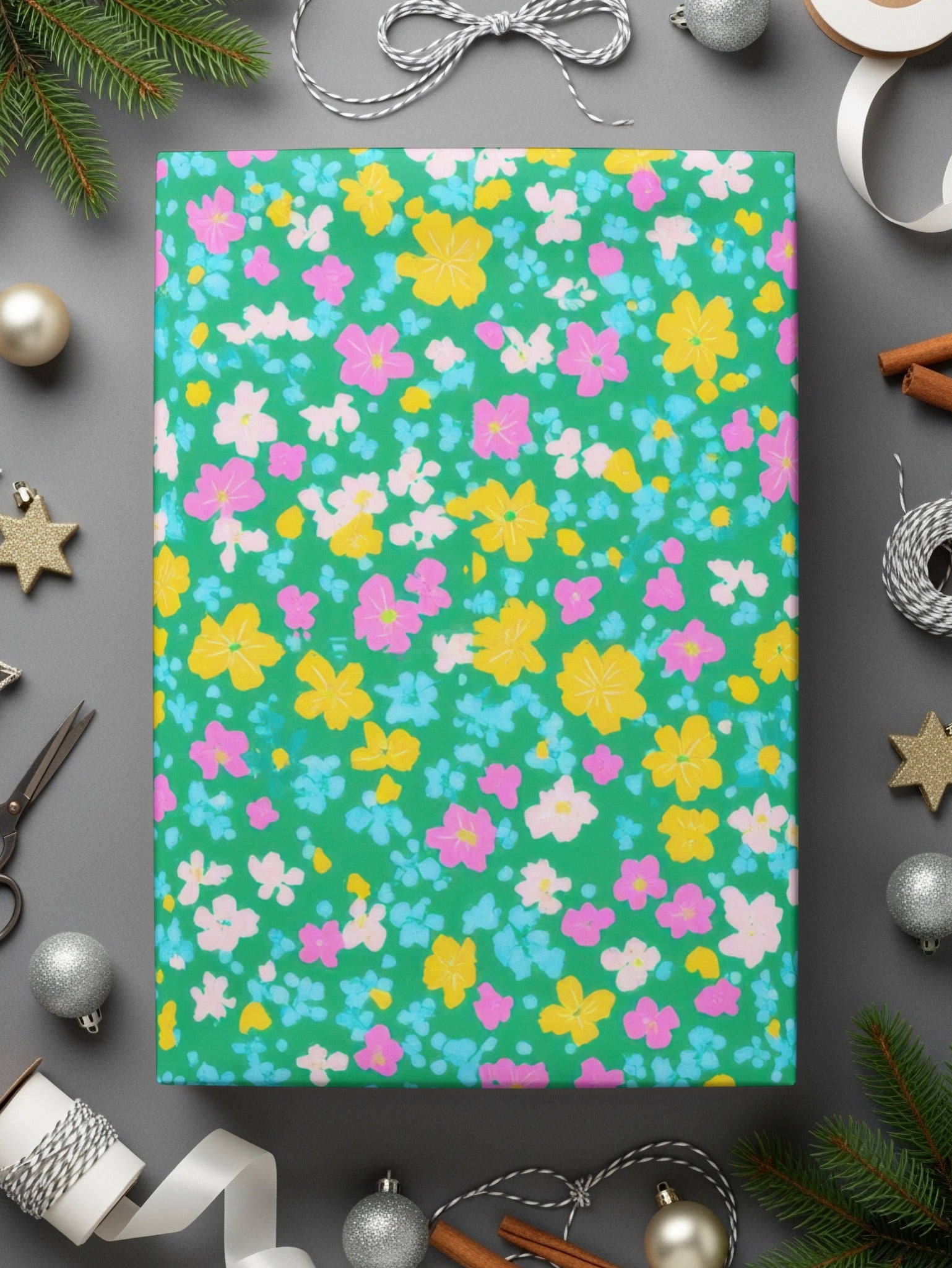 Spring Floral Pattern Ditsy Floral Seamless Yellow Pastel