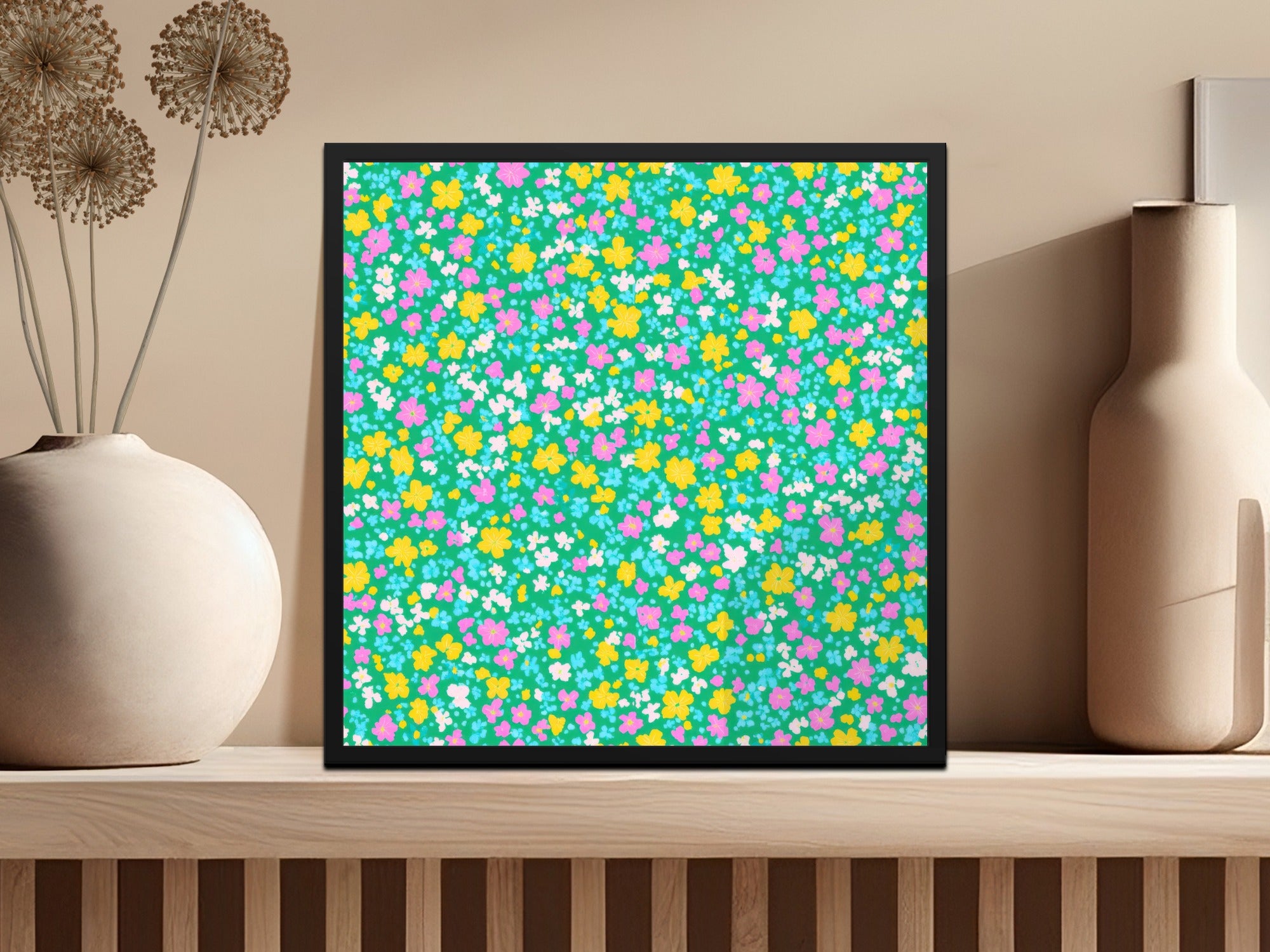 Spring Floral Pattern Ditsy Floral Seamless Yellow Pastel